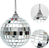 Disco Topu Aynalı Gümüş 8 cm 3 lü