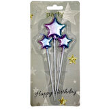 Gökkuşağı Yıldız Figürlü Mum 3 lü