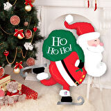 Yılbaşı Buz Pateni Yapan Noel Baba Hediye Çuvallı Folyo Balon 79x89 cm