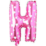 H Harf Pembe Folyo Balon 16 inç 36 cm