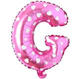 G Harf Pembe Folyo Balon 16 inç 36 cm