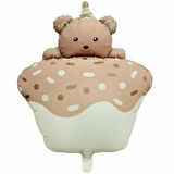 Retro Karamel Renk Kek Folyo Balon 52,5x72,5 cm