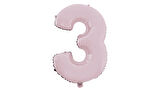 3 Rakam Mat Pembe Folyo Balon 26 inç 66 cm