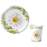 Papatya Karton Tabak Bardak 8 Adet