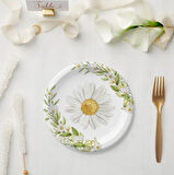 Papatya Karton Tabak Bardak 8 Adet