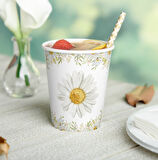 Papatya Karton Tabak Bardak 8 Adet