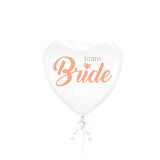 Team Bride Baskılı Beyaz Kalp Folyo Balon 18 İnç