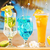 Kokteyl Disco Topu Ahşap Çubuklu Kürdan Gümüş15 cm 6 Adet