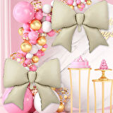 Saten Fiyonk Folyo Balon Krem 98x75 cm