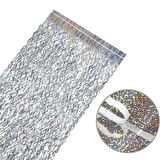 Metalize Dalgalı Hologramlı Gümüş Arka Fon Süs 100x200 cm