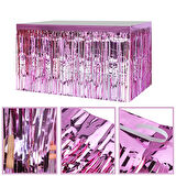 Metalize Lila Masa Püskülü 240x74 cm