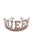 Metal Taşlı Lüks Queen Taç Rose Gold