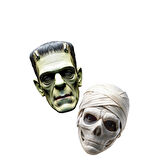 Halloween Zombi Ve Kuru Kafa Maske Seti Karton 2 li