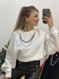 Yarasa Kol Kolyeli İçi Şardonlu Sweatshirt