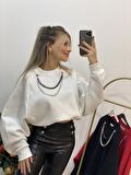 Yarasa Kol Kolyeli İçi Şardonlu Sweatshirt