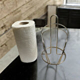 Gümüş Renkli Metal Havlu Kağıtlık - Tezgah Üstü - Mutfak/Banyo - Spiral Tasarım