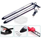 Selamlamalı Kayar Sinyalli Araba Gündüz Farı Esnek Gündüz Ledi DRL Led Lamba Güçlü Işık Açılış Animasyonlu 12V Su Geçirmez Sarı Beyaz 2 Adet 23.5 cm