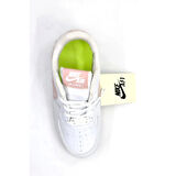 Nike Air Force Beyaz Pudra Pembe Şal Desen Çocuk Spor Ayakkabı