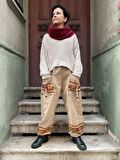 Unisex Çizgili Nepal Pantolon, Yün Pantolon, Kamp Pantolonu, Çizgili Pantolon