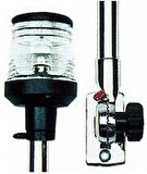 Direkli silyon feneri, eğimi ayarlanabilir. Paslanmaz çelik. RINA onaylı. 12V/10W. Boy 60 cm Siyah
