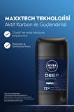 Nivea MEN Erkek Stick Deodorant Deep Dimension Aktif Karbon 50ml, 72 Saat Anti-perspirant Koruma, X3 Adet