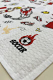 2 Adet 35x50 yıkanabilir ilkokul ve okul öncesi Beslenme Örtüsü/bezi_Futbol_1037-A