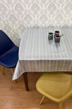 Pvc Şeffaf kaplamalı silinebilir muşamba masa örtüsü Çizgili_1032-F