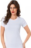Moda Çizgi Bayan Kısa Kol Body 232B Beyaz