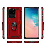 Gpack Samsung Galaxy S20 Ultra Kılıf Tank Koruma Vega Standlı Yüzüklü Mıknatıslı
