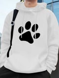 Basit Taban Desen Baskılı Erkek Sweatshirtleri Kışlık Bol Kapüşonlu Üstler Spor Cepli Polar S