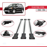 Ssangyong Kyron 2005-2014 Arası ile Uyumlu FLY Model Ara Atkı Tavan Barı Gri 3 Adet