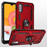 Gpack Samsung Galaxy A01 Kılıf Vega Standlı Yüzüklü MıknatıslıNano Glass