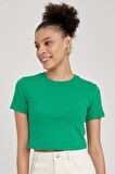 DeFacto Coool Fitted Ribana Basic Düz Kısa Kollu Tişört T9631AZ23SMGN689