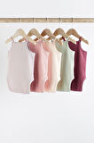 Next Baby Pamuklu Çoklu Pastel İp Askılı 5’li Body Zıbın Set