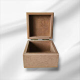 Ahşap Boyanabilir Takı-makyaj-aksesuar Dekoratif Çok Amaçlı Kare Kutu