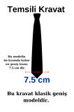 Esgue Hand Made 7.5 cm Lacivert Mor Çizgili Desen Mendilli Kravat