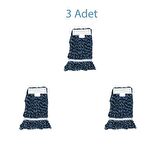 Cod-ExDar Yedek Islak Mop Püskül Paspas Başlığı - Pamuklu - 17 Cm. - Mavi - 3 Adet