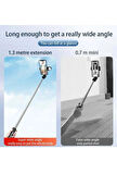 2 in 1 - 3 Renk Işıklı ve Kumandalı Masa Üstü Tripod Olabilen Telefon Tutuculu Selfie Çubuğu Yüksekliği Ayarlanabilir 130 cm K8