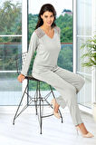 Dantel Detaylı Pijama Takımı Gri 8R6.O.0Z.9L.TÇ