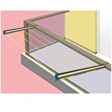 Bronz Balkon Kurutma Askısı Kare Korkuluk 60x25 