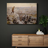 Kurtuluş Savaşı Komutanı Atatürk - Cephede Strateji Kanvas Tablo