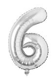 Folyo 6 Rakamı Balon 100 Cm Gümüş Gri Büyük Boy 40inc Altı Rakam Folyo Balon