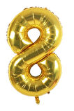 Folyo 8 Rakamı Balon 100 Cm Gold Altın Büyük Boy 40inc Sekiz Rakam Folyo Balon