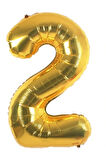 Folyo 2 Rakamı Balon 36 Cm Gold Altın Küçük Boy 16inc İki Rakam Folyo Balon