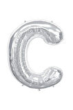 Folyo C Harfi Balon 36 Cm Gümüş Gri Küçük Boy 16inc Folyo Balon