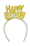 Happy Birthday Gold Yazılı Eva Parti Taç Doğum Günü Altın Renk Parti Tacı