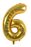 Folyo 6 Rakamı Balon 36 Cm Gold Altın Küçük Boy 16inc Altı Rakam Folyo Balon