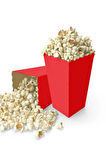 Mısır Kutusu Cips Kutusu 8 Adet Kırmızı Popcorn Kutusu Karton Popcorn Cup Parti Doğum Günü