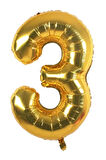Folyo 3 Rakamı Balon 100 Cm Gold Altın Büyük Boy 40inc Üç Rakam Folyo Balon