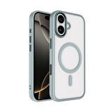 iPhone 17 Kılıf Wireless Şarj Özellikli Krom M-safe Silikon Kapak